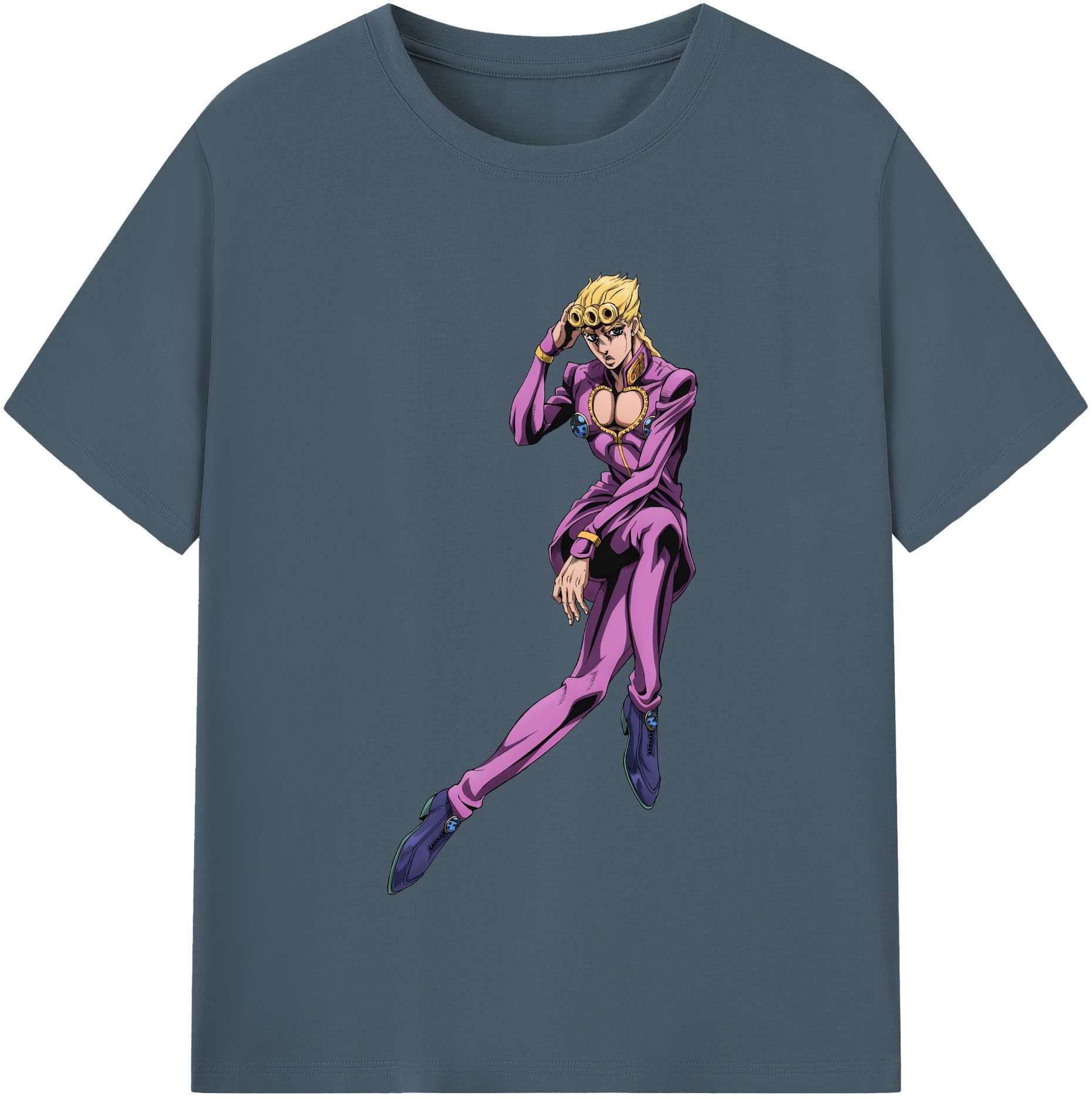 （画像用） ジョジョの奇妙な冒険 ジョルノ?ジョバァーナ JoJo's Bizarre Adventure Giorno Giovanna 綿100％半袖Tシャツ（フロントプリント）